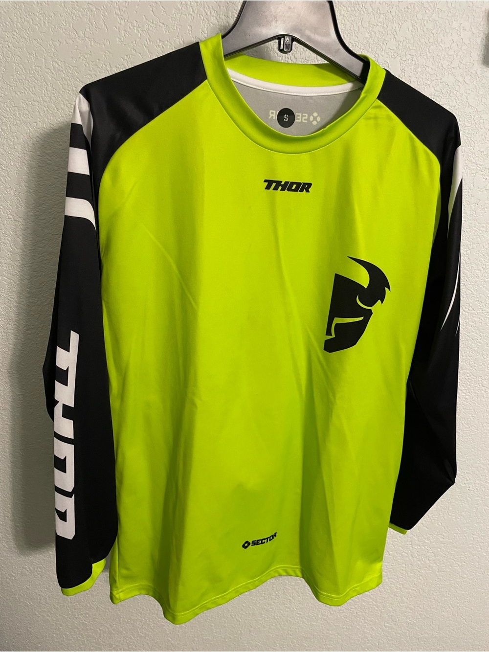 Thor High-Visibility Lime & Black Motocross Jersey